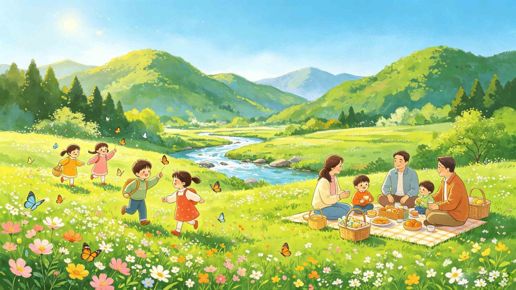 Bright fresh spring landscape for Qingming, a classic Chinese solar term