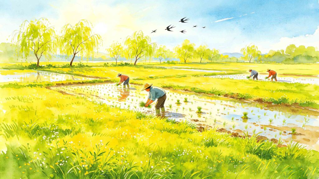 Vibrant summer landscape for Start of Summer, a traditional Chinese solar term
