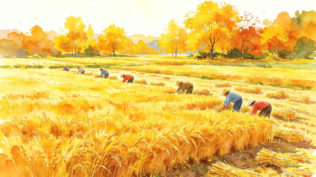 Bright and vibrant autumn scenery for Start of Autumn, a traditional Chinese solar term
