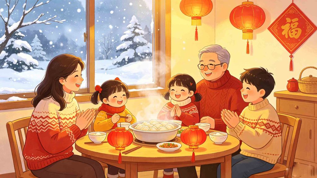 Bright vivid scenery of Start Of Winter traditional Chinese 24 solar terms