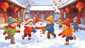 Vibrant illustration of Major Snow one of China 24 solar terms