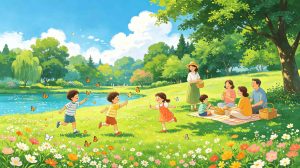 Vivid illustration of traditional customs and activities during Minor Heat
