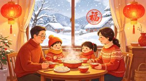 Colorful traditional food and folk customs of Minor Snow season