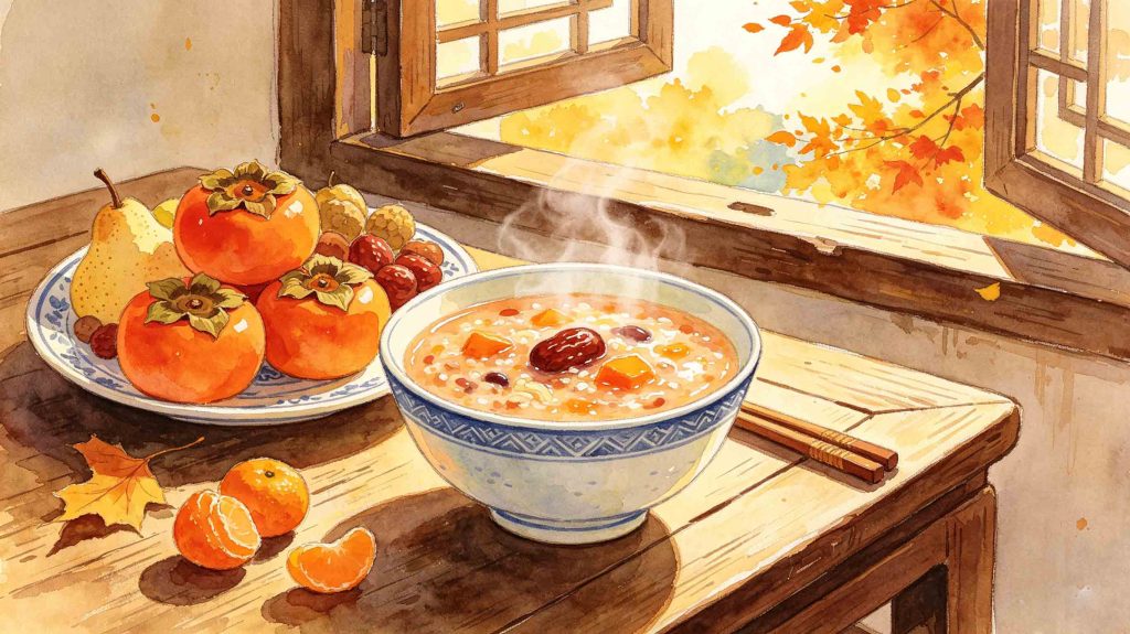 Vibrant display of nourishing seasonal delicacies for Cold Dew health care