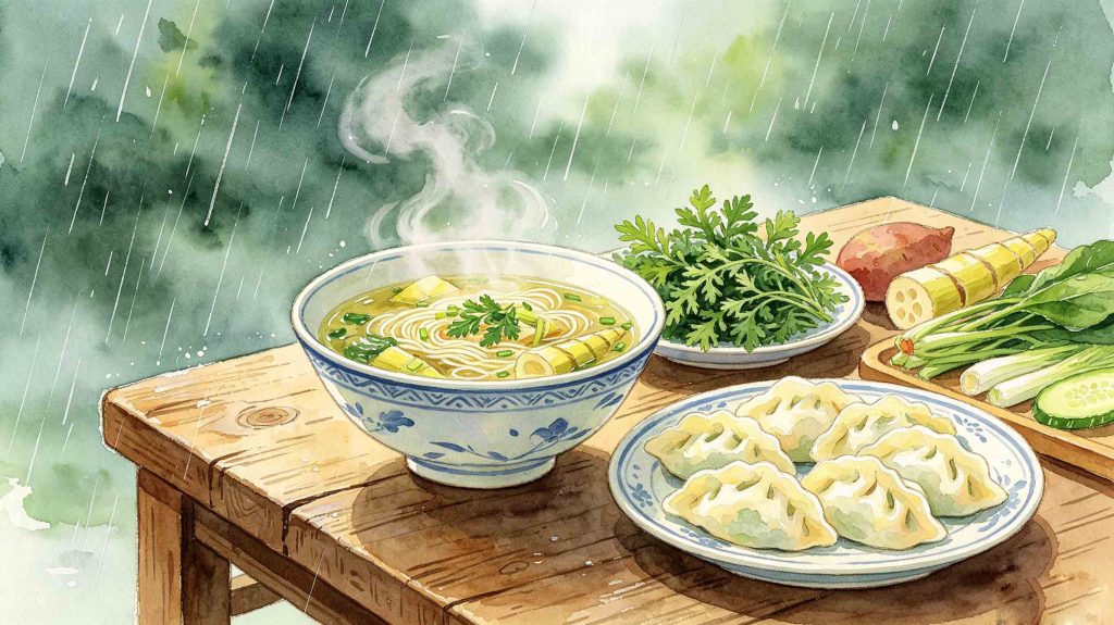 Colorful seasonal delicacies for Rain Water traditional solar term culture