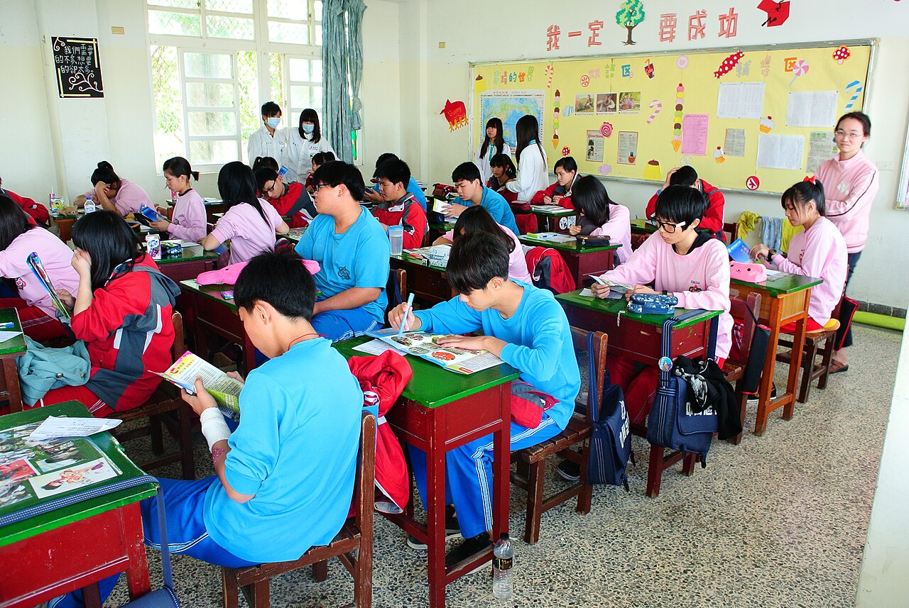 Classroom with students for planning solar terms activities